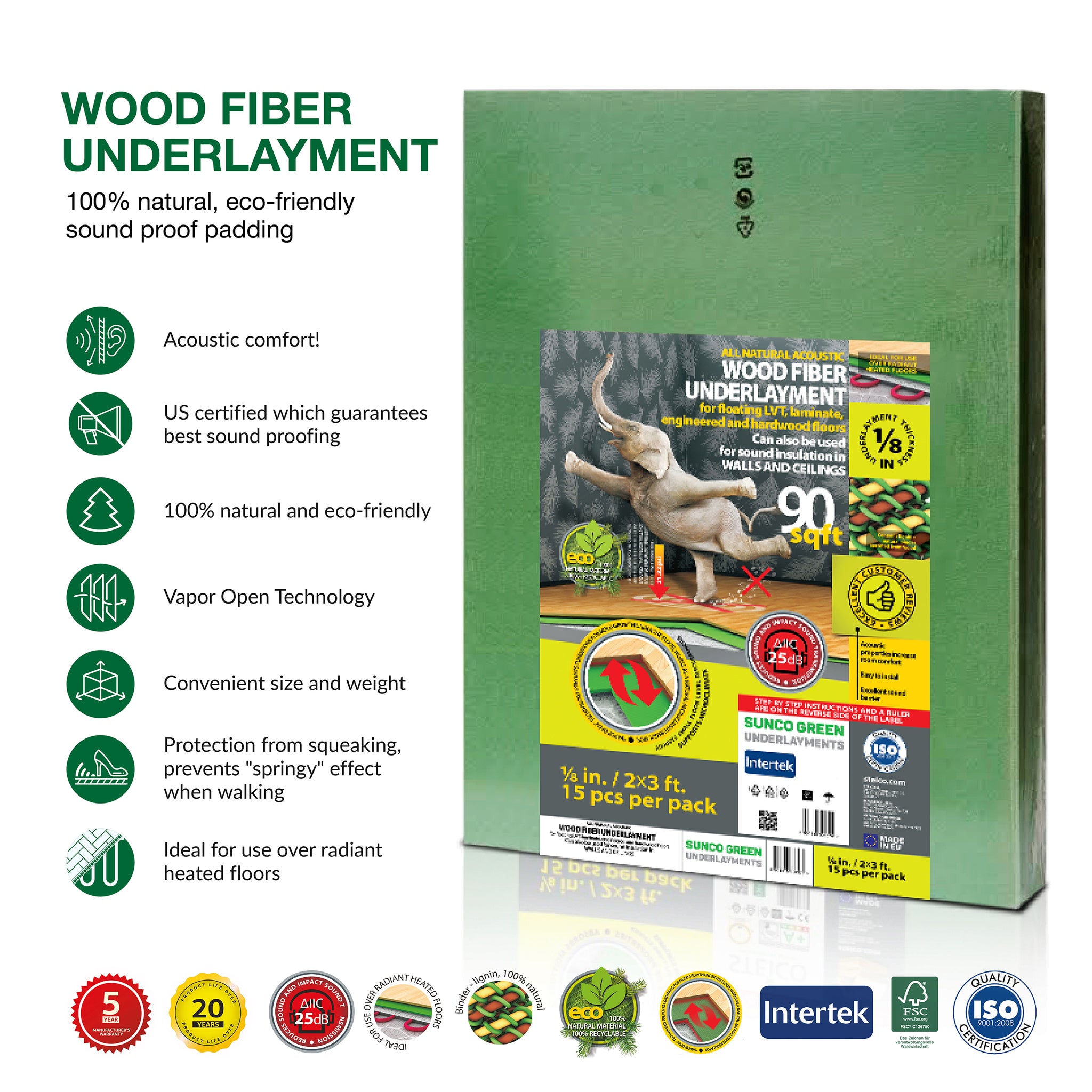100% Natural Wood Fiber Underlayment